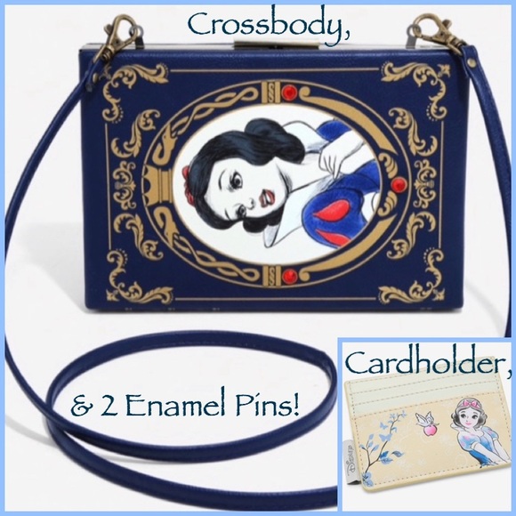 LOUNGEFLY DISNEY Snow White BAG, CARDHOLDER & PINS - Picture 1 of 16